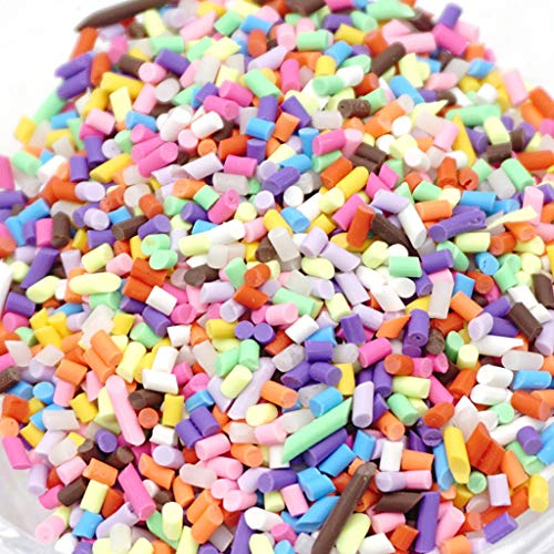 ruiruiNIE Plastic Rainbow Sprinkles Fluffy Clay Mud DIY Slime Accesorios Color Mutil