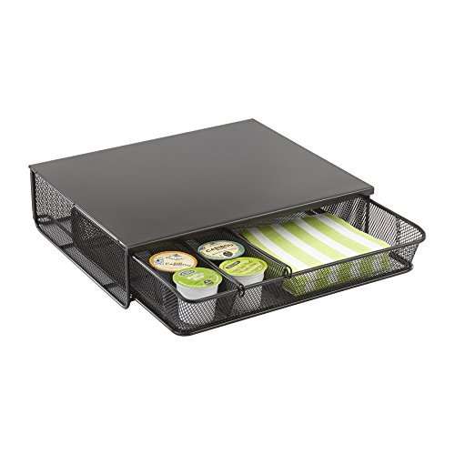 Safco 3274BL Onyx - Organizador de productos de hostelería de cortesía, de malla metálica, con 1 cajón, color negro