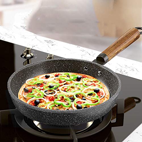 Sartén Wok Antiadherente Sartén Pan No fumar Cocina de gas universal Cocinar Ollas y sartenes Wok Set Pan (Color : Green)