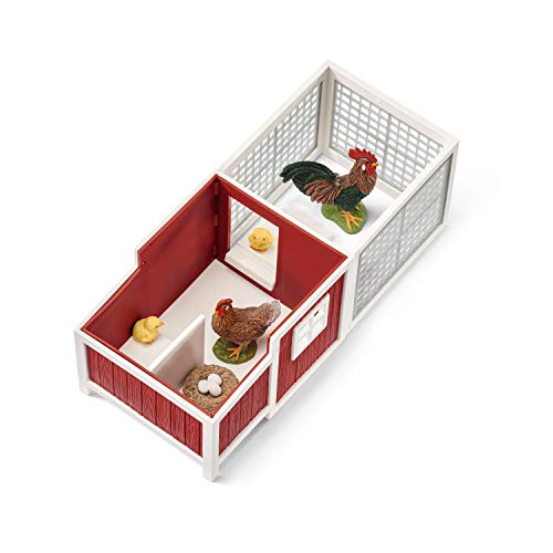 Schleich- Colección Farm World Figura de Gallinero con Animales, 19 cm, Multicolor (42421)