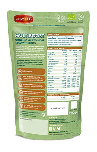 Semillas molidas de cáñamo y frutos secos bio Linwoods 200 g