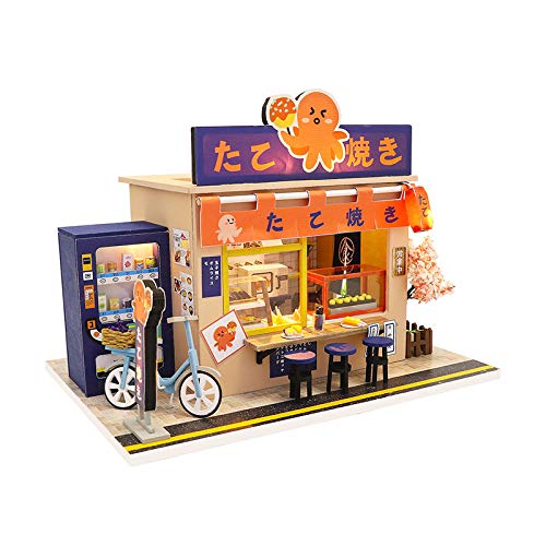 Septiembre-1: 24 Escala Estilo Japonés Takoyaki Tienda Modelo Miniatura Casa de Muñecas Kits para Regalo de Cumpleaños