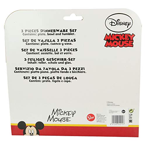 SET EASY 3 PCS (PLATO, CUENCO Y VASO EASY 260 ML) MICKEY MOUSE - DISNEY - WATERCOLORS