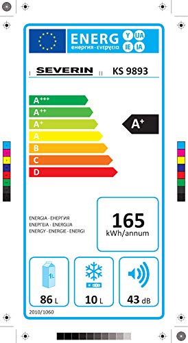 Severin KS 9893 Mini-Frigorífico con Compartimento Congelador, 86 L/10 L, Blanco