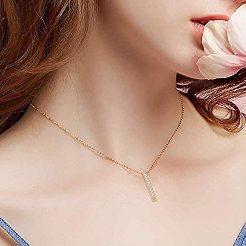 Sllaiss 2 Piezas Cristales de Joyería de Cremación de Swarovski Acero Inoxidable Rosegold Silver Tone Bar Urna Colgante Memorial Ashes Keepsake Exquisite Necklace