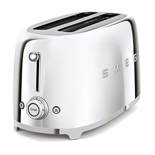 SMEG Tostador TSF02SSEU, 1500 W, Acero Inoxidable, 2 Ranuras, cromo