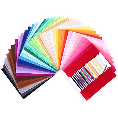 SOLEDI Fieltro Manualidades Tela no Tejido de Lana 41 Colores, Material para Costura y Artesanías de Bricolaje (15*15cm)