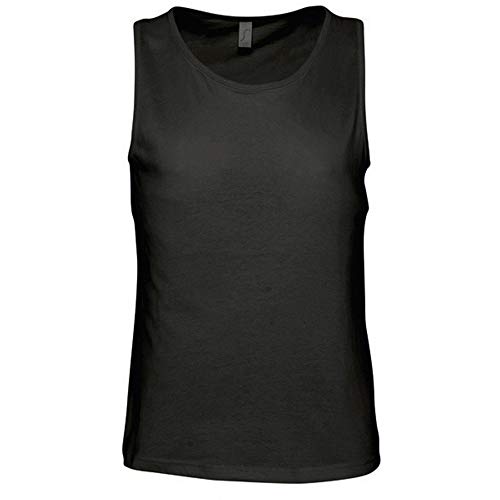 SOLS - Camiseta de Tirantes Modelo Justin para Hombre (S) (Negro Intenso)