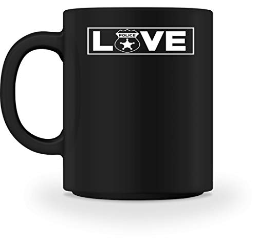 SPIRITSHIRTSHOP Love Police – Policía, Policía, Trabajo, Hombre, Boy, Estado – Taza, Cerámica, Negro , M