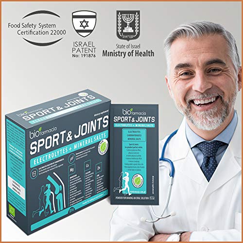 Sport & Joints Electrolitos y sales minerales del Mar Muerto | Citrato de Magnesio 150mg| Citrato de potasio 150mg | Citrato de calcio 120mg | Citrato de sodio 575mg| Citrato de zinc 10mg - 14 sobres