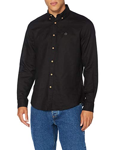 Springfield Classic Linen Color-C/01 Camisa Casual, Negro (Black 1), XXL (Tamaño del Fabricante: XXL) para Hombre