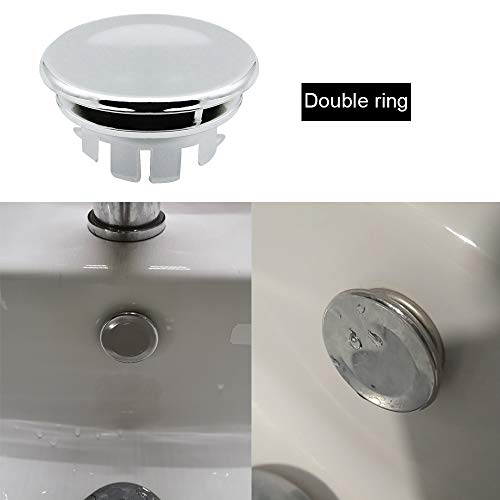 SPTwj cubierta de desbordamiento de desagüe para lavabo de lavabo o lavabo fácil de instalar 5 modelos de diseño diferente (10 piezas/cromado)