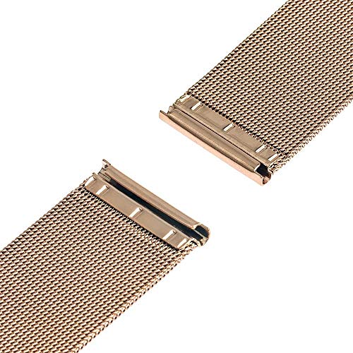 Stainless Steel Mesh Watch Band,22mm Quick Release Watch Strap Mesh,Metal Mesh Watch Strap,for Unisex, Business, Hotel, Travel (Oro Rosa, 20mm)