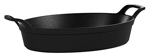 STAUB Dish Fuente Ovalada apilable, Hierro Fundido, Negro, 21 cm