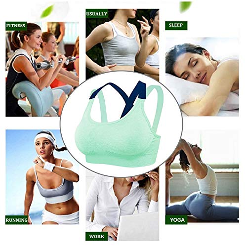 Sujetador Deportivo Mujer Sujetador Deportivo para Mujer Sólido Fitness Yoga Top Push Up Ropa Interior para Gimnasio Correr Camisa Elástica A Prueba De Golpes Entrenamiento Chaleco Deportivo L Mi