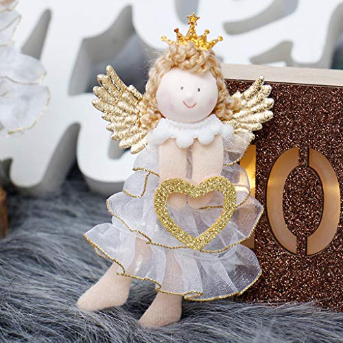 Supefriendly Ángel Adorno de muñeca, muñeca Linda ángel de la Estrella de Navidad del Corazón Colgante de la Navidad del Ornamento decoración del hogar