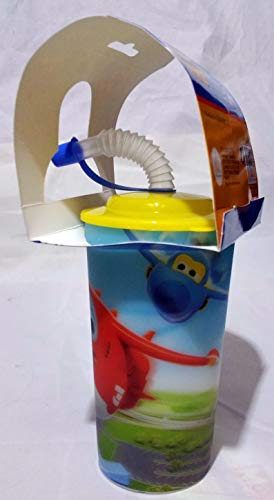 Super Wings - Vaso lenticular efecto 3D con pajita