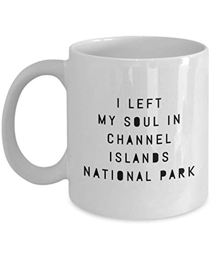 Tazas de café para cualquier PARQUE NACIONAL Recuerdo 'DEJÉ MI ALMA EN EL PARQUE NACIONAL ISLAS DEL CANAL' para feliz cumpleaños, aperitivo, jubilación, regalos de agradecimiento, cerámica de 11 oz