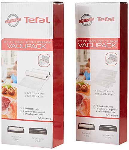 Tefal YY3106FB Vacupack Classic Scellage - Aparato de envasado al vacío (18 bolsitas)