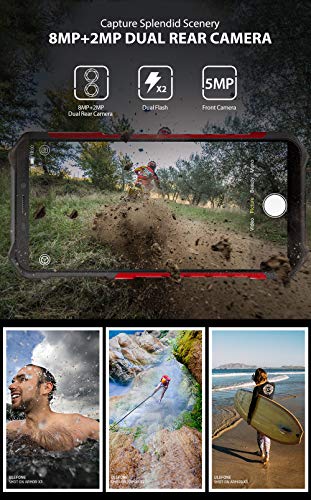 Teléfono Moviles Resistentes(2019), Ulefone Armor X3 con Modo Submarino, Android 9.0 5.5 ”IP68 Impermeable Móvil Trabajo, Dual SIM, 2GB + 32GB, 5000mAh Batería, Desbloqueo Facial GPS Naranja