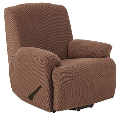 TIANSHU Funda de Sillón Relax Tejido Jacquard de poliéster y Elastano Fundas de sofá Suaves duraderas（Sillón Relax，Café ）