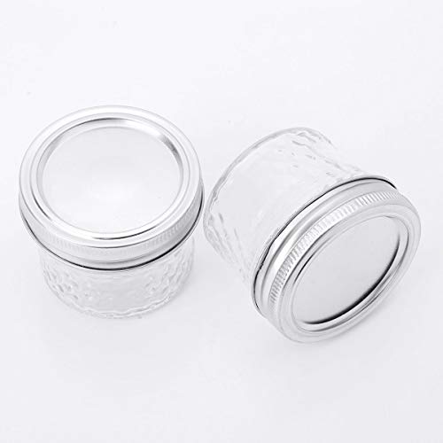 TiaoBug 2Pcs 4oz(120ml) Tarros de Cristal con Tapa de Rosca Botes de Conservas Recipientes para Caviar Mermelada Miel Gominolas Transparente Una talla