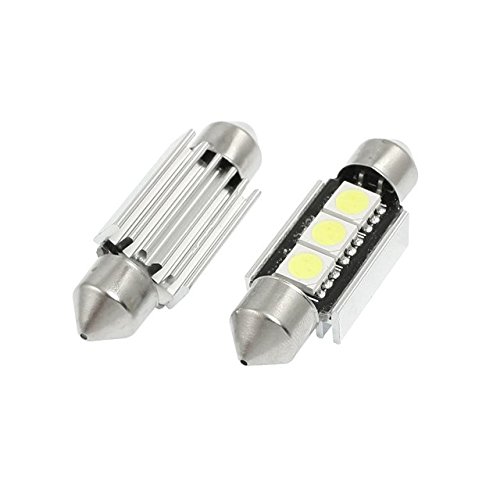 TMT LEDS(TM) Bombillas LED C5W Festoon Canbus 36mm 3 SMD 5050 Blanco Coches Motos (Paquete de 2)