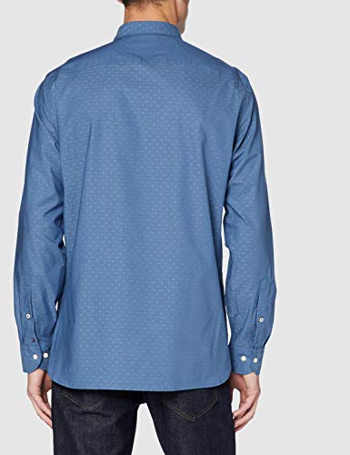 Tommy Hilfiger Flex Indigo Feel Dobby Shirt Camisa, Azul (Blue C), Medium para Hombre