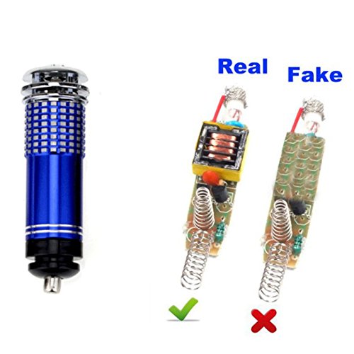 TOOGOO Universal Auto Car Fresh Mini Purificador de aire 12V Purificador ionico Oxigeno Bar Ozon Ionizer Cleaner (Azul)