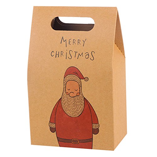 TOYMYTOY Kraft Paper Candy Bags Personaje de Dibujos Animados imprimió la Caja de Regalo Galletas Bolsas para Regalos (Santa Claus)