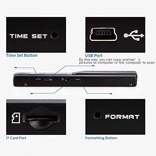 TYI -Bolígrafo Portátil Escáner De Documentos, Escáner De Color De Formato A4 De Mano, para Negocios/Foto/Imagen, Formato JPG/PDF, Lectura De Almacenamiento Directo De Tarjeta Microsd