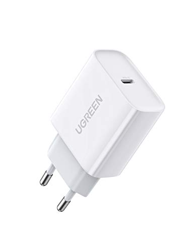 UGREEN 18W Cargador USB C Power Delivery 3.0 Carga Rápida para iPhone Se 2020 11 XR X XS Max 8 iPad Pro Airpods Pro, Cargador Móvil Rápido QC 4.0 3.0 para Samsung S10 S9 S8 Xiaomi Redmi Note 9 Redmi 9