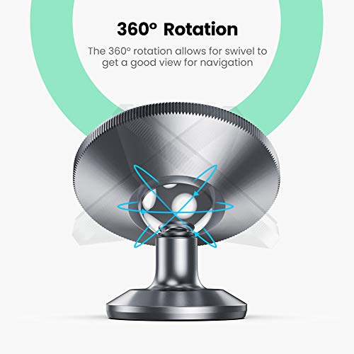 UGREEN Soporte Movil Coche Iman, Soporte Magnetico Móvil Coche Soporte Auto Car Mount con Adhesivo 3M Rotación 360° Sujeccion para Xiaomi Redmi Note 8 Pro Mi10 Samsung S20 S10 S9 iPhone SE 2020