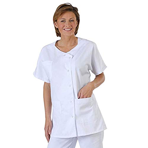 Unisex Ropa de Trabajo Técnico hospitalario Bata Blanca Blusa de Laboratorio