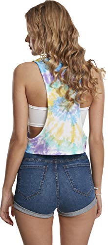 Urban Classics Ladies Short Tie Dye Loose Tank-Top Camiseta, Pastel, XL para Mujer