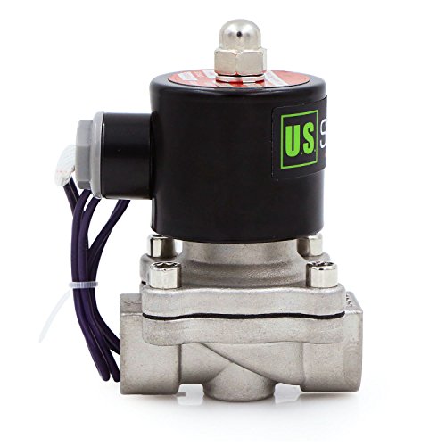 U.S. Solid 12V DC 1/2" G Válvula de solenoide eléctrica De acero inoxidable Normalmente Cerrado Solenoid Valve Impulsado Directamente para Agua Aire Aceite Diesel Viton Material del sello