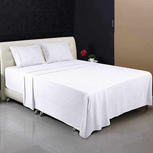 Utopia Bedding Juego Sábanas de Cama - Microfibra Cepillada - Sábanas y 2 Fundas de Almohada - (Cama 150, Blanco)