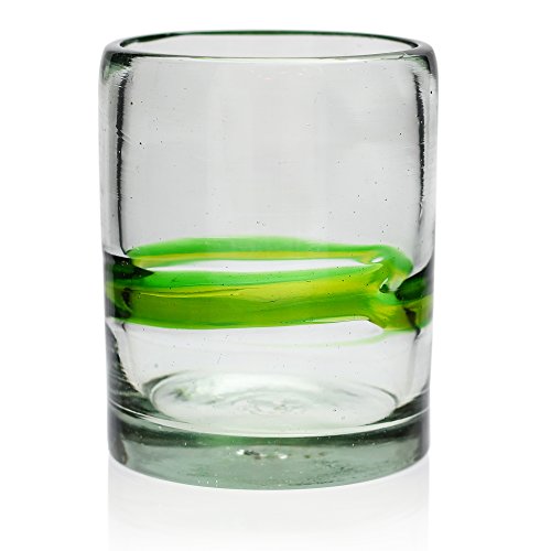 Vaso Tumbler Artesanal – Vidrio Reciclado – Verde Mezclado - Juego de 2