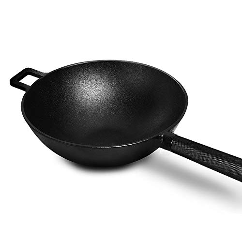 Velosan Wok de hierro fundido Friedrich de agosto II. - Sartén de hierro fundido de 32 cm con esmalte.