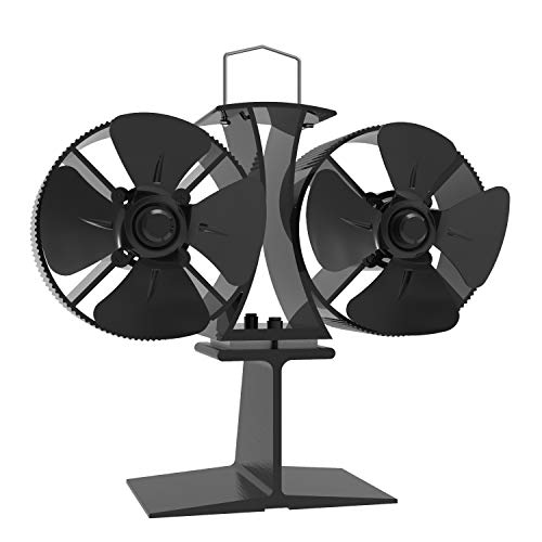 Ventilador de estufa de leña con calor Eco Fan, ventilador de estufa de leña ultra silencioso para distribución eficiente del calor de estufa, accesorios de chimenea (8 cuchillas) [A+++]