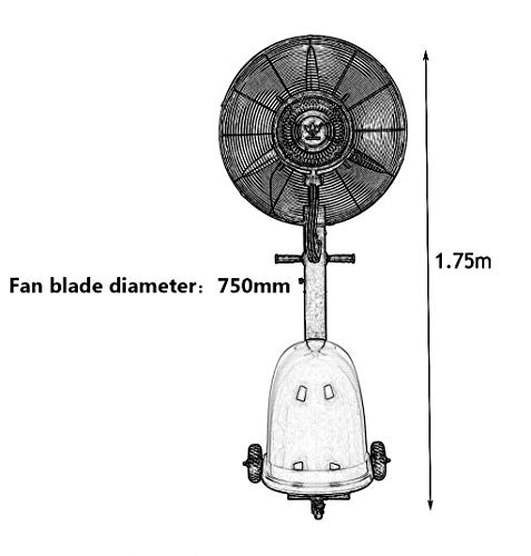 Ventilador Nebulizador Ventilador de Pedestal del Ventilador del nebulizador Enfriador de Aire por evaporación Oscilador/Rotativo o Estático con 3 configuraciones de Velocidad Ventilador de humidi