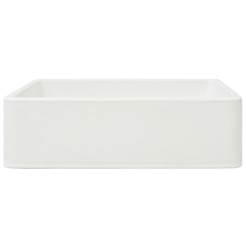 vidaXL Lavabo Cuadrado Moderno Cerámica Blanco Lavamanos Aseo Cuarto de Baño