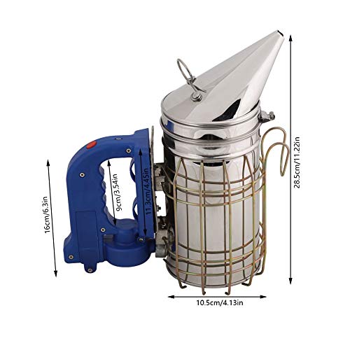 VIFERR Ahumador de Abejas, Juego de Transmisores Eléctricos No Tóxicos Recargables para Transmisor de Ahumadores de Acero Inoxidable Herramienta Eléctrica de Apicultura