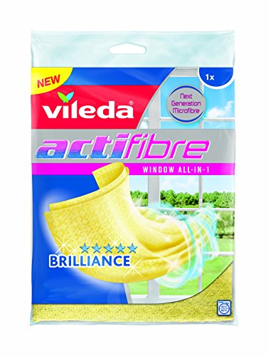 Vileda Actifibre Bayeta para Cristales, Gamuza, Amarillo, 36 cm x 32 cm