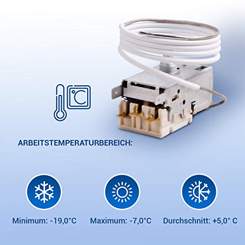 VIOKS - Termostato para frigorífico, regulador de temperatura análogo a parte alternativa Ranco K59-L1287, parte alternativa apta, entre otras, como análoga a Liebherr 6151086