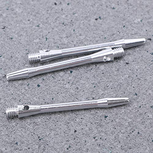 VORCOOL 3pcs Aleación de Aluminio Dardos Ejes Conjunto de dardo Tallos de Metal Barra de Poste de aleación con Tornillo de Rosca estándar 2BA-4.5mm (Plata)