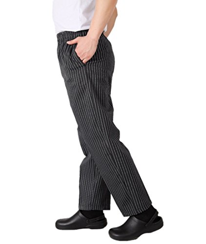 WAIWAIZUI Trabaja Pantalones de Cocinero Negro