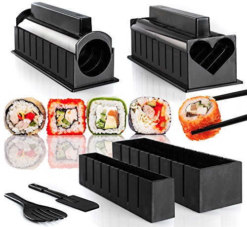 WeLoveCooking Juego de Utensilios para Hacer Sushi, Incluye 6 moldes con Diferentes Formas e Instrucciones Paso a Paso (Idioma español no garantizado)