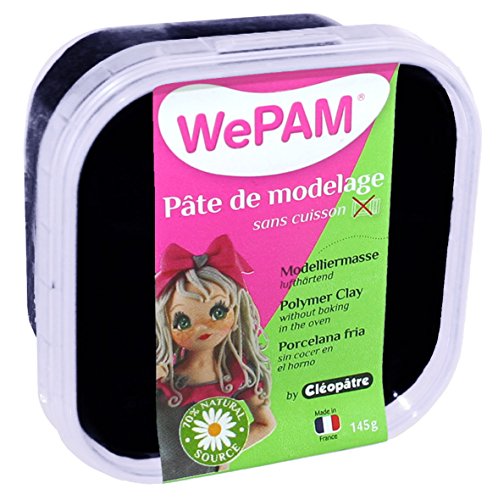 WePAM - PFWBLK-145 - Pasta de porcelana fría, 145 gr, color negro
