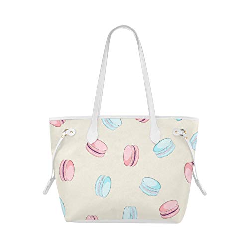 WHIOFE Bolsos de mano Bolsos de mano de regalo dulce de macarrón rosa para niñas Bolsos de mano de gran capacidad resistentes al agua con asa duradera